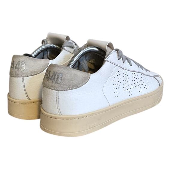 P448 Jack Lace Up Closure Women’s EU 39 US 8 Leather Sneaker White & Gray Italy - Picture 13 of 16